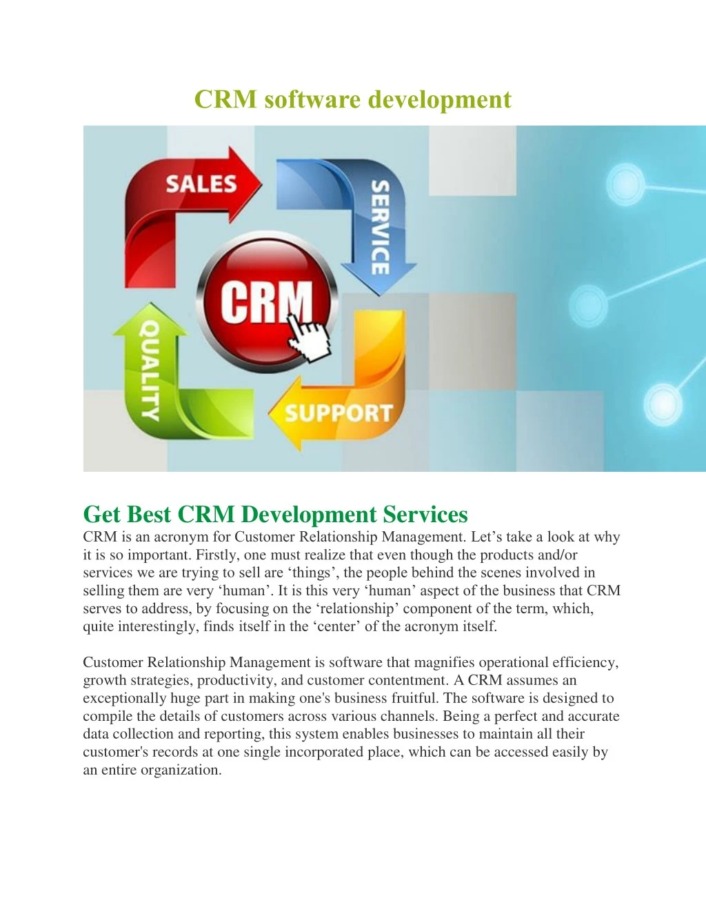 crm software development