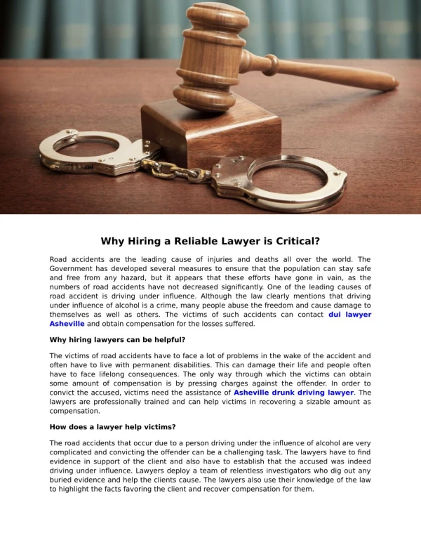 Asheville DWI Lawyer