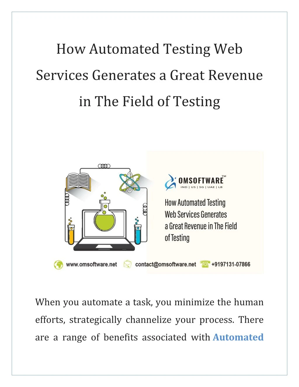 how automated testing web