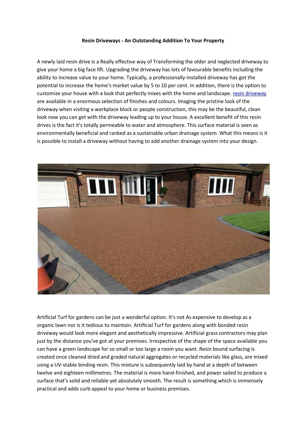 resin driveways an outstanding addition to your