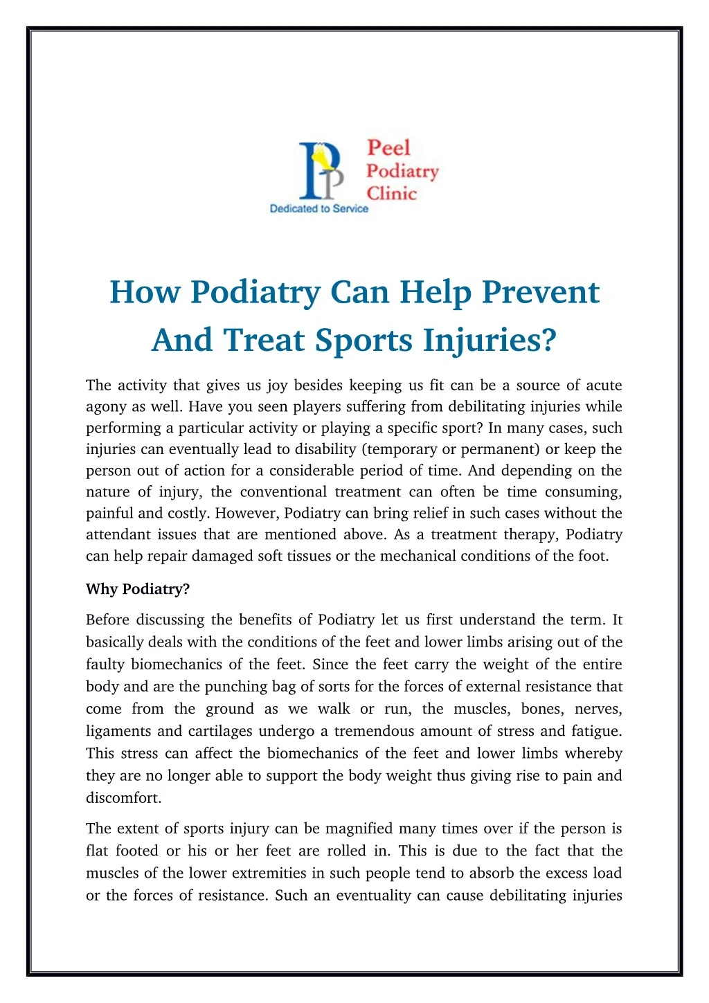 how podiatry can help prevent and treat sports