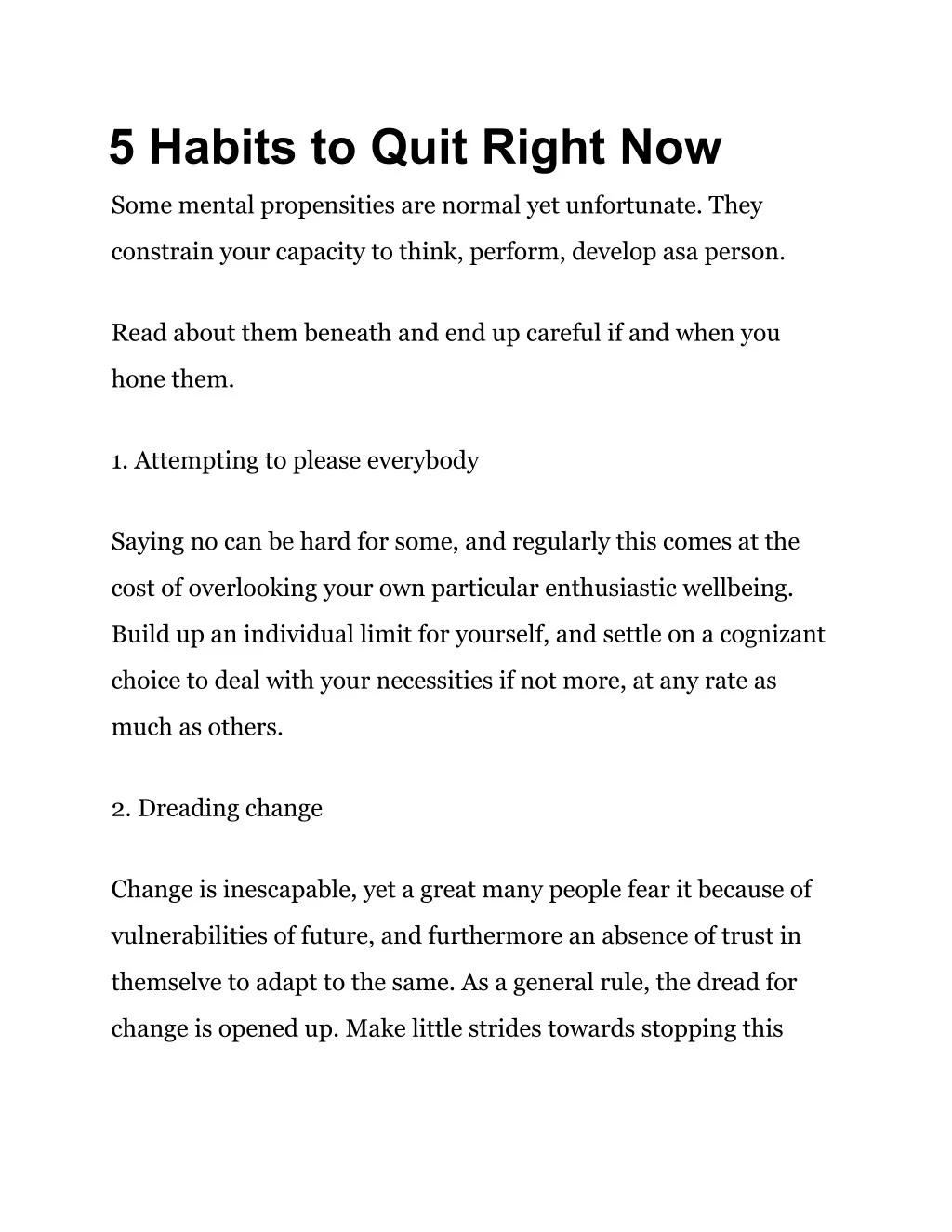 5 habits to quit right now
