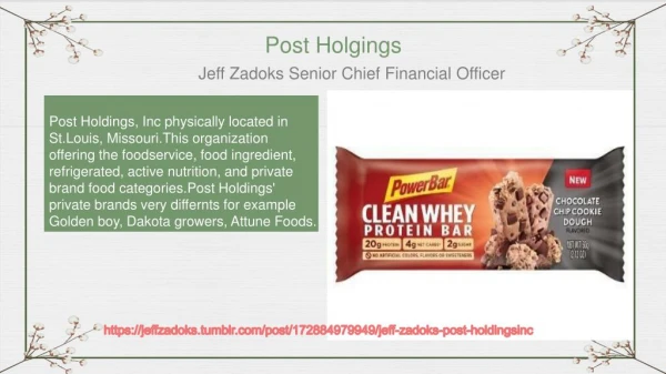Jeff Zadols Senior Chief Financial Officer in Post Holdings
