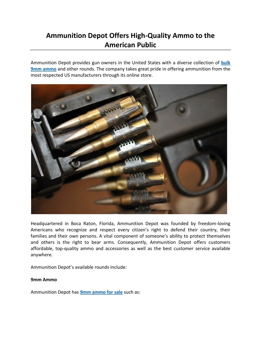 ammunition depot offers high quality ammo
