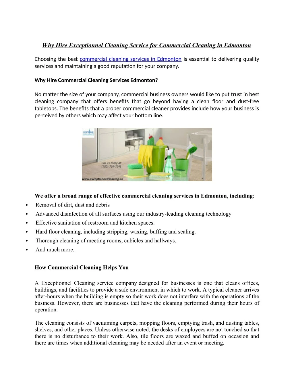 why hire exceptionnel cleaning service