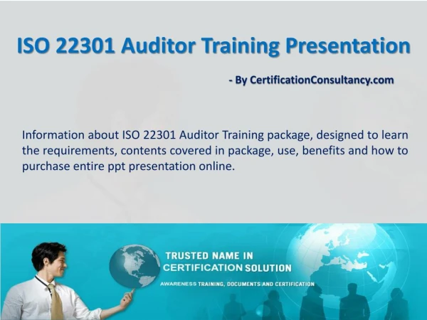 Presentation Kit for ISO 22301 Auditor Training