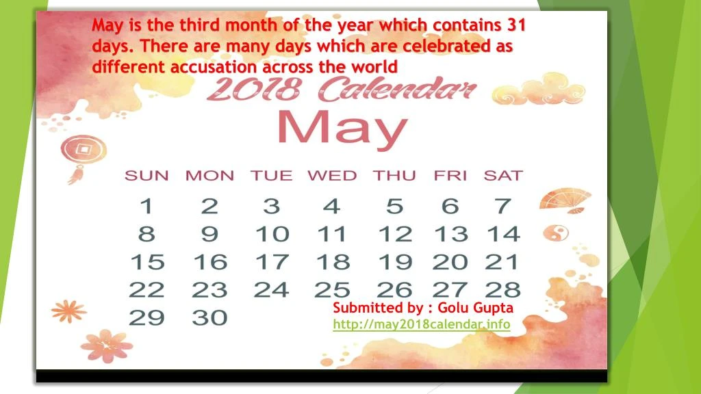 may is the third month of the year which contains