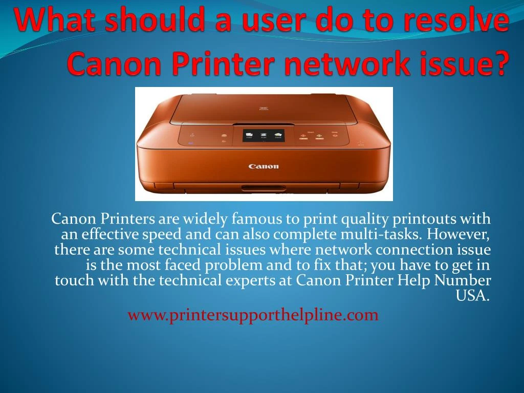what should a user do to resolve canon printer network issue