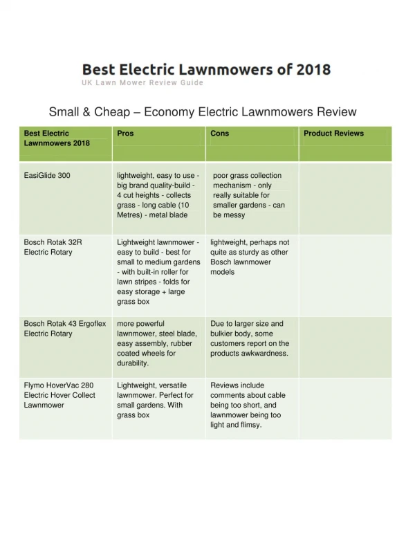 Best Electric Lawnmowers - UK Lawn Mower Guide