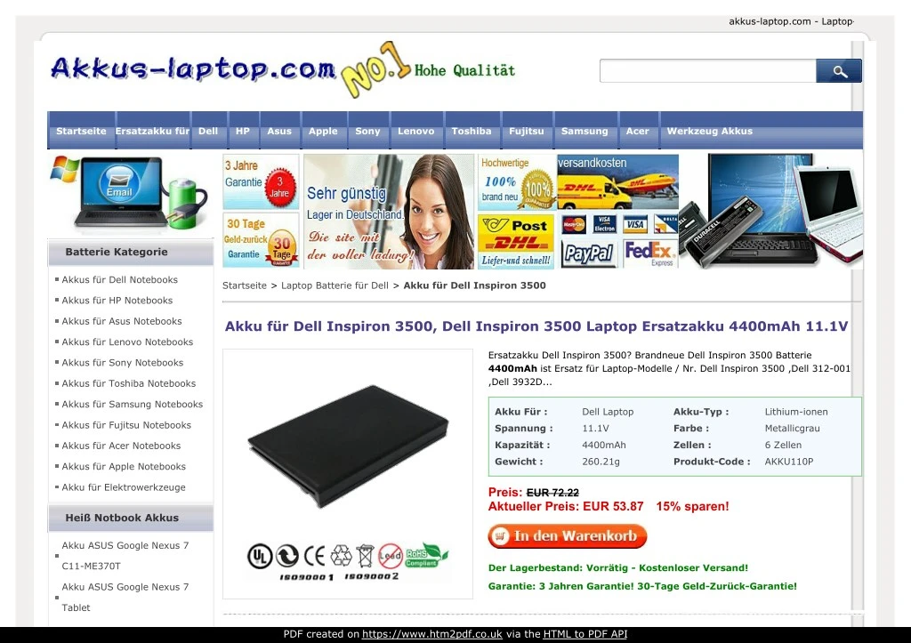 akkus laptop com laptop batterien online shop