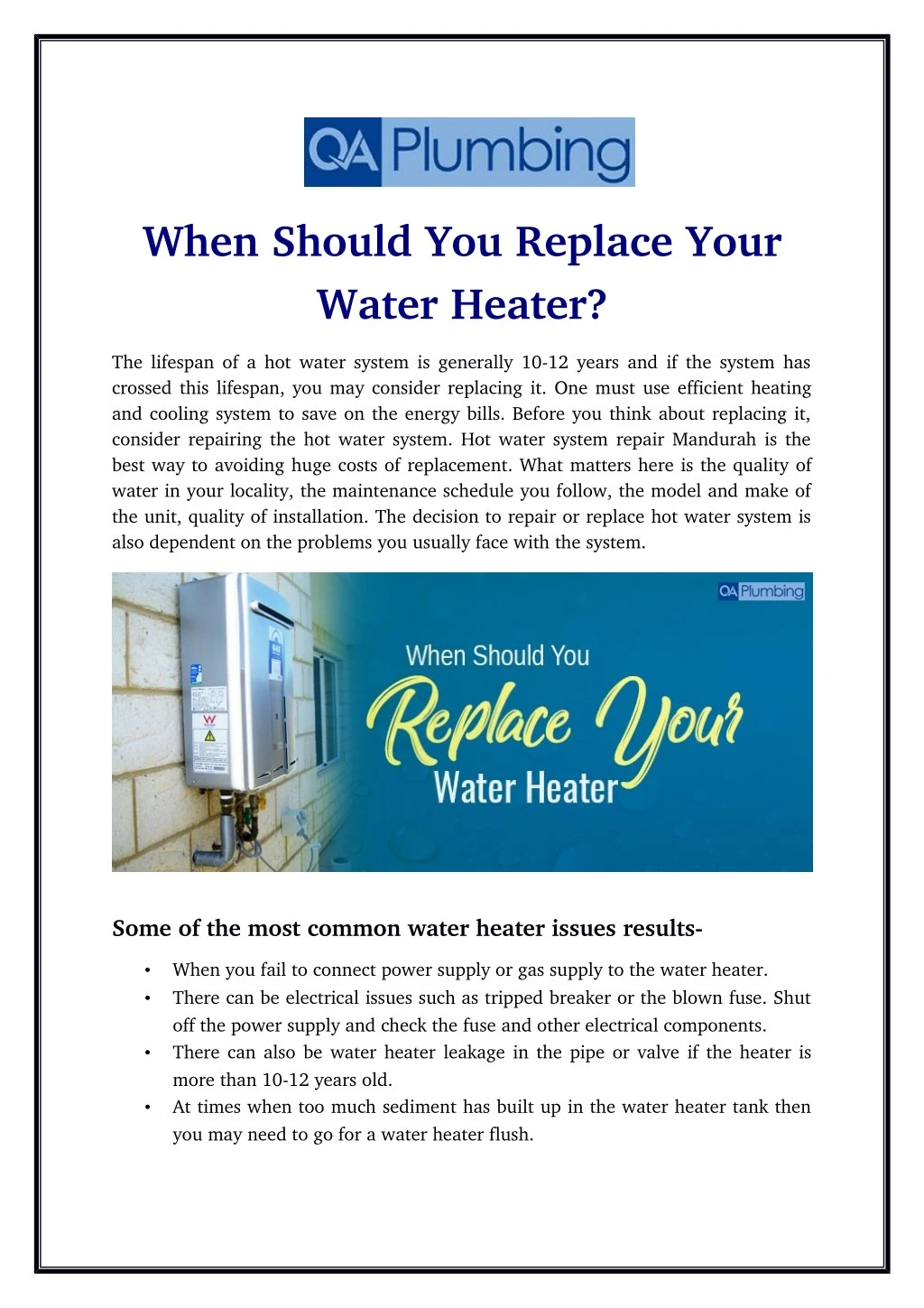 when should you replace your water heater