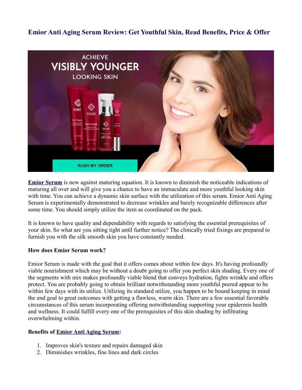 emior anti aging serum review get youthful skin