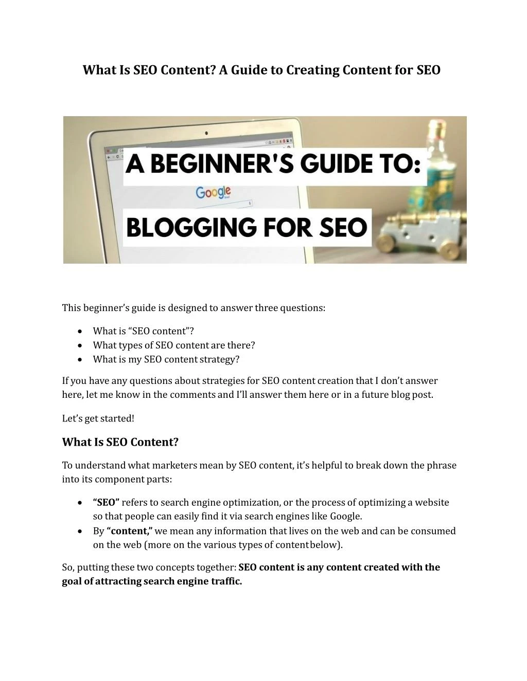 what is seo content a guide to creating content