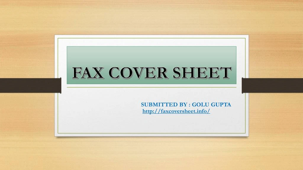 fax cover sheet