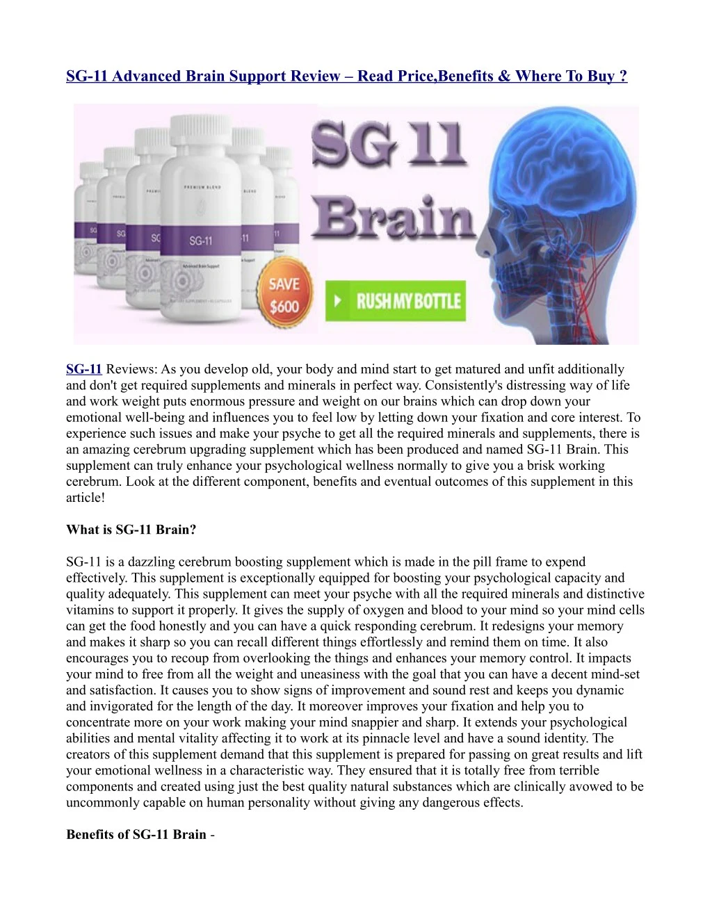 sg 11 advanced brain support review read price