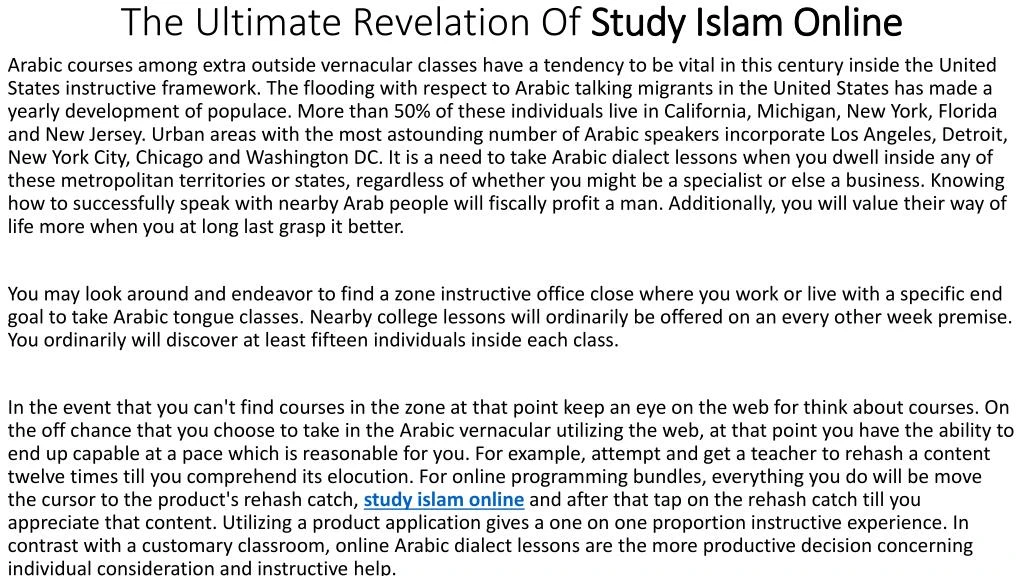 the ultimate revelation of study islam online