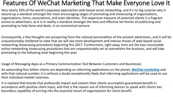 WeChat marketing