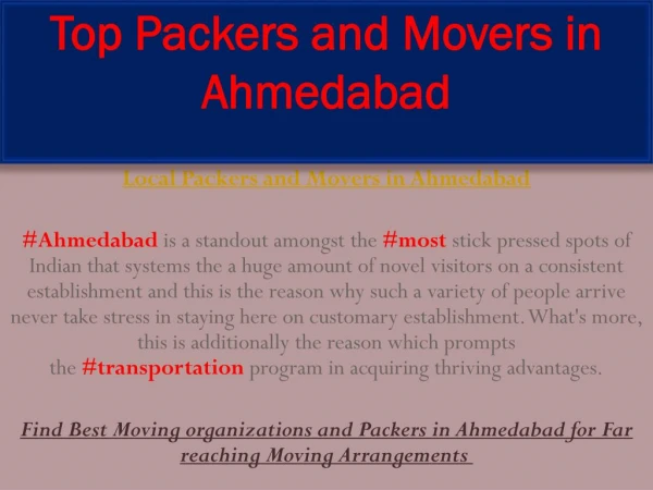 Top Packers and Movers in Ahmedabad