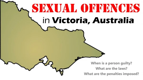 Sexual Offences in Victoria, Australia