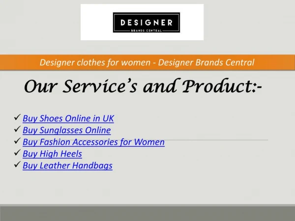 Buy Shoes Online in UK - Designer Brands Central