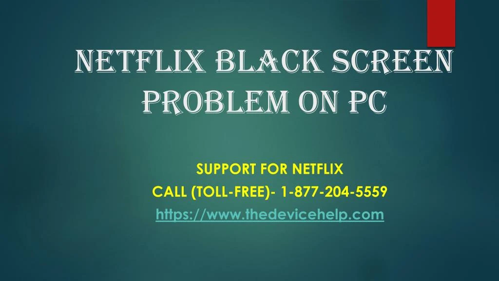 netflix black screen problem on pc
