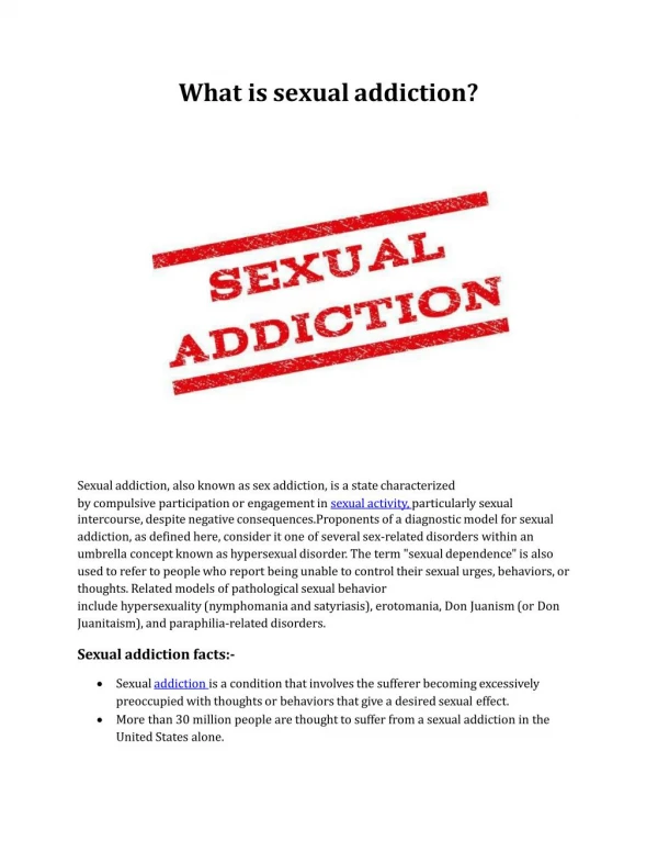 What is sexual addiction?