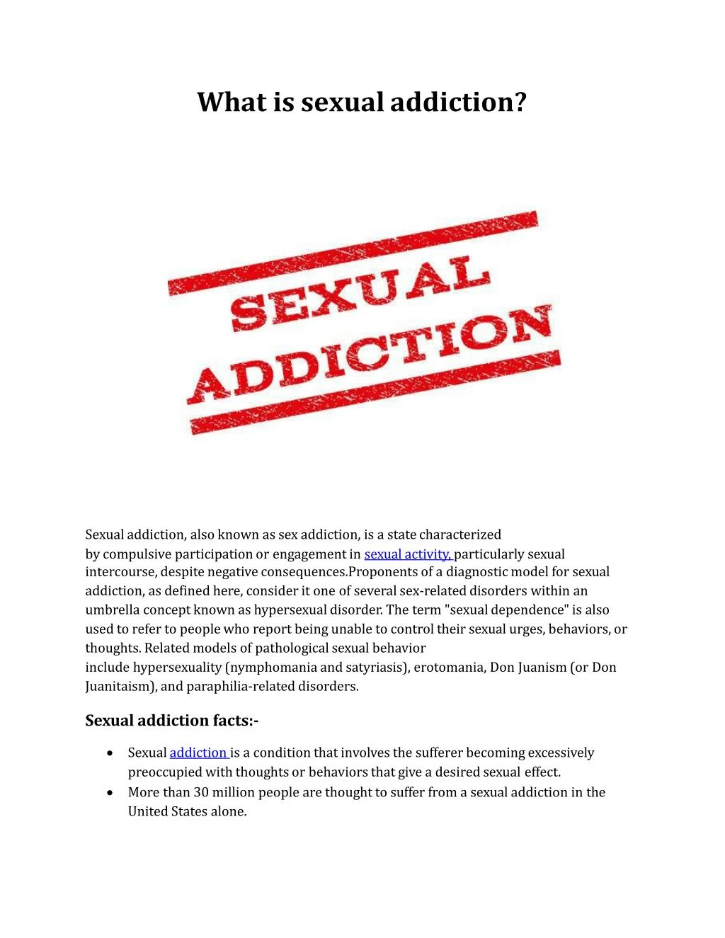 what is sexual addiction