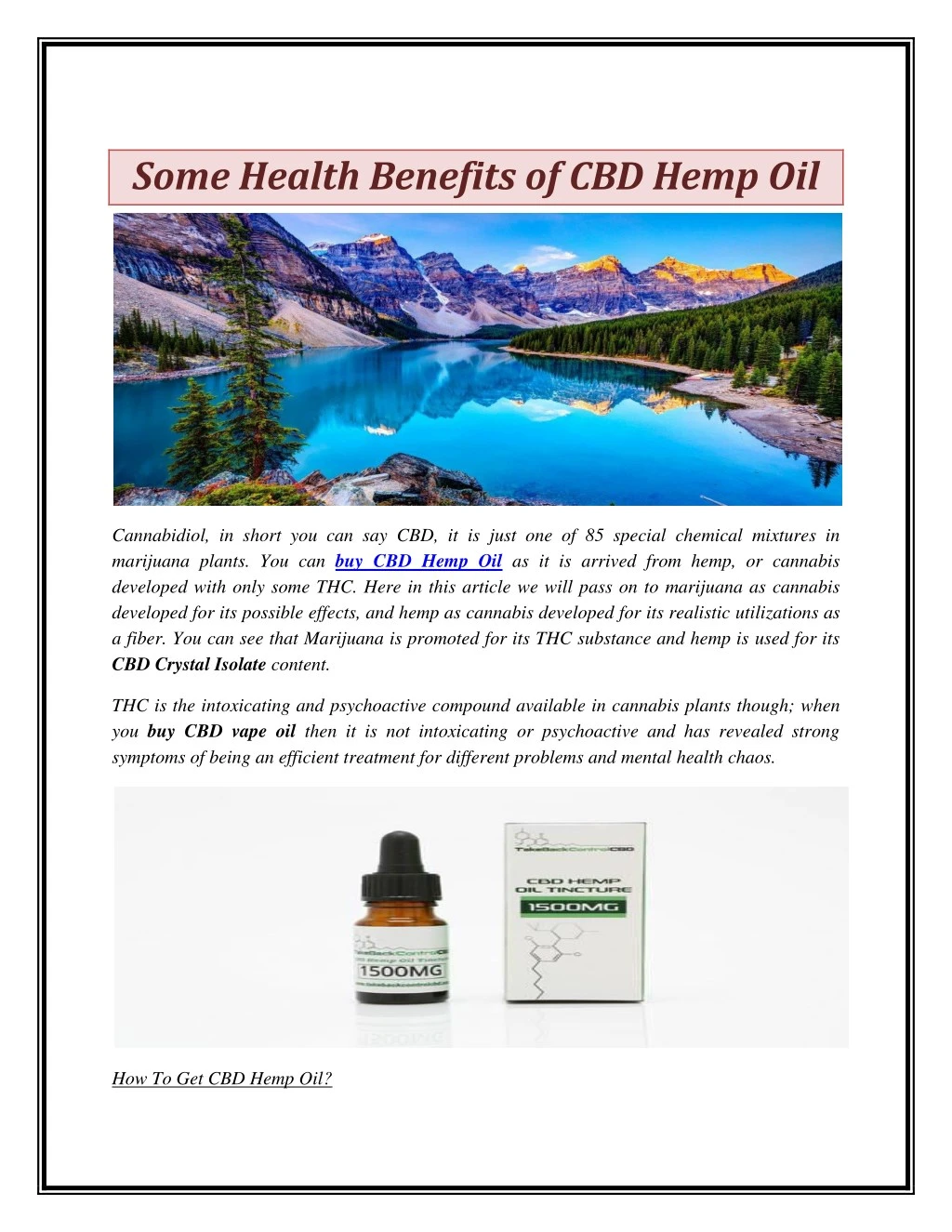 some health benefits of cbd hemp oil