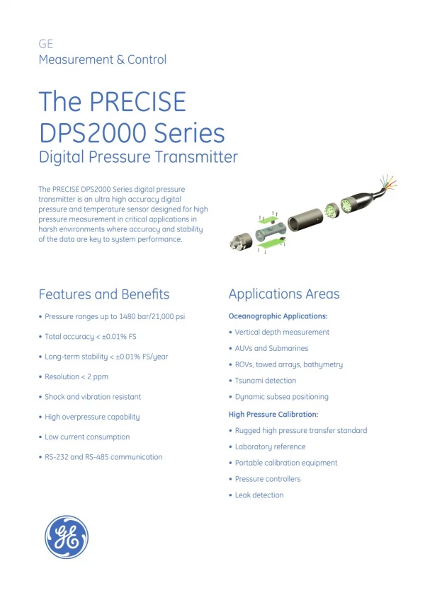 PRECISE DPS2000 Digital Pressure Transmitter | Instronline