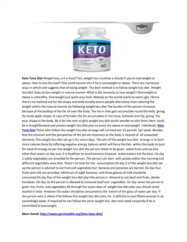 Keto Tone Diet - Get Desirable Slim And Body In Few Weeks