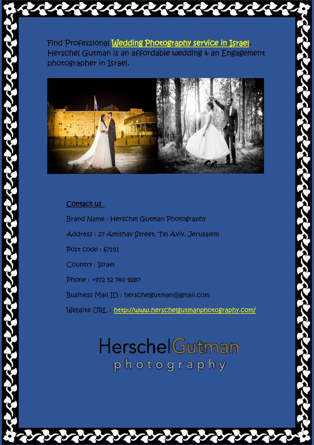 find professional wedding herschel gutman