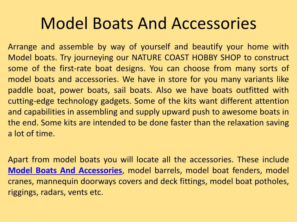 model boats and accessories