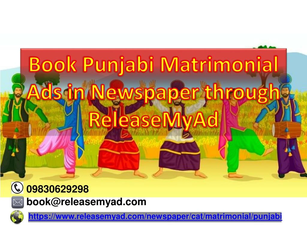 book punjabi matrimonial ads in newspaper through