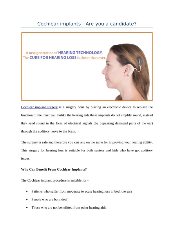 cochlear implants are you a candidate