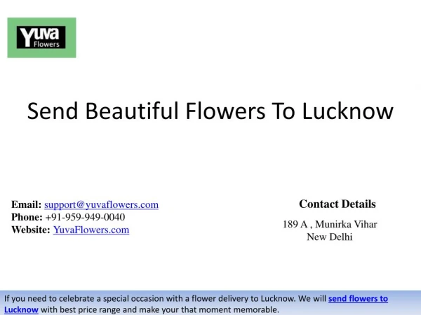 Send Beautiful Flowers To Lucknow