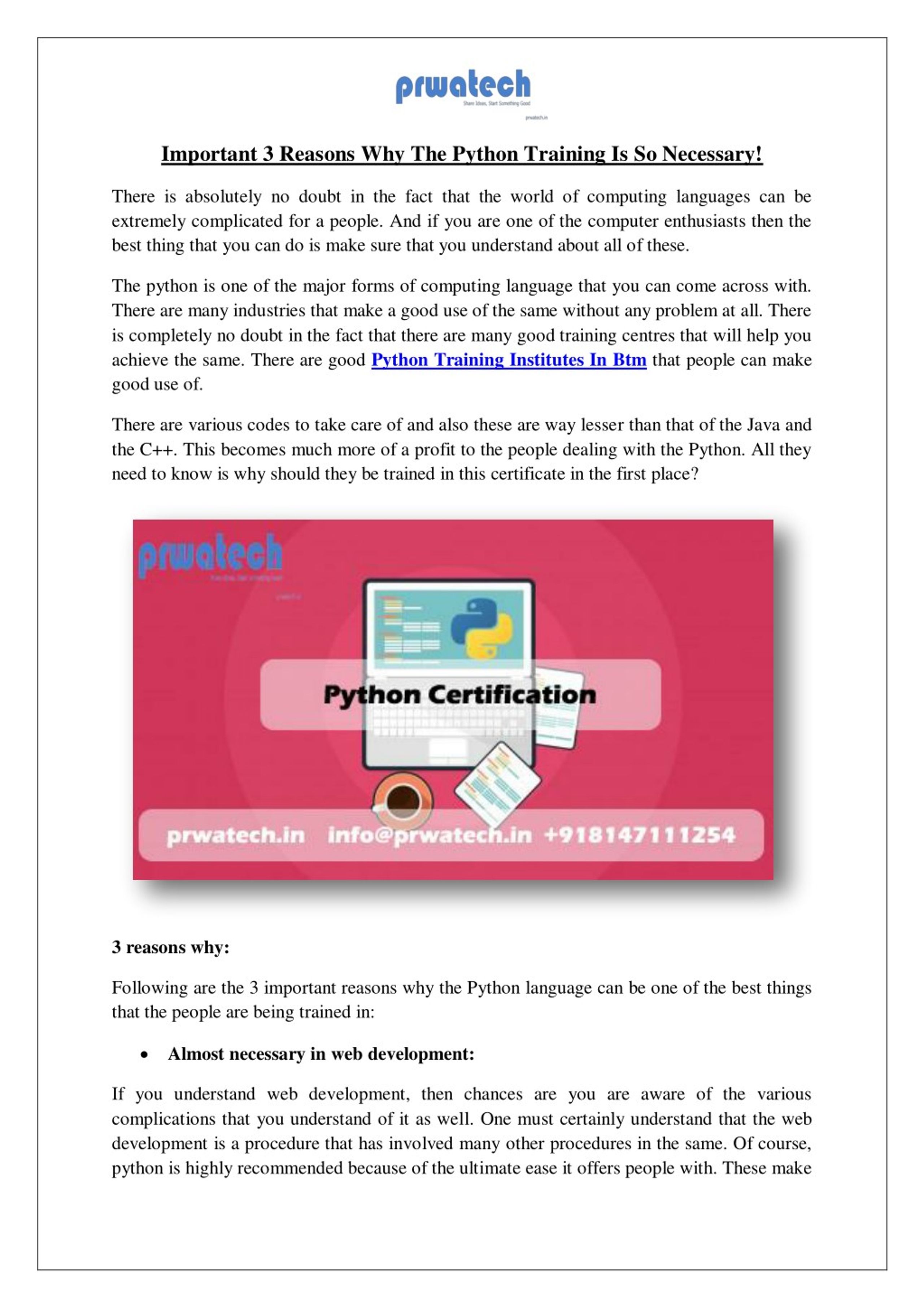 PPT - Important 3 Reasons Why The Python Training Is So Necessary ...