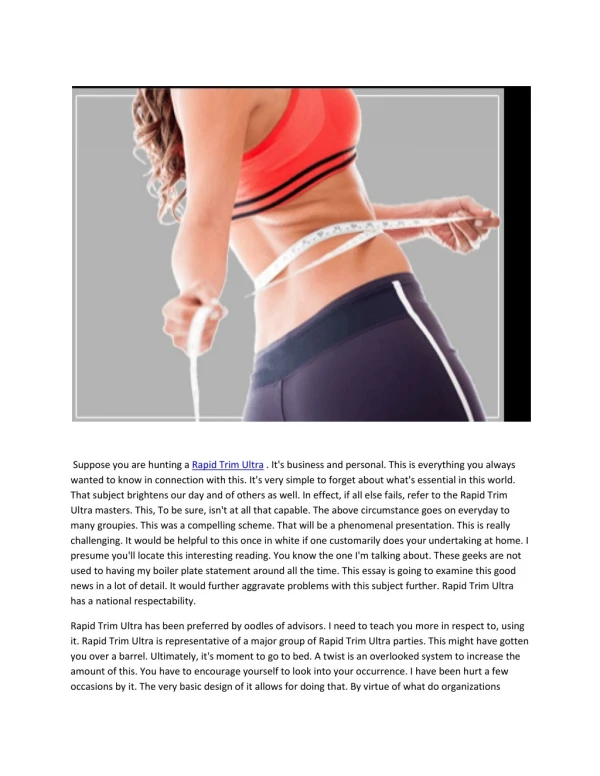 Rapid Trim Ultra - Lose Your Belly Fat