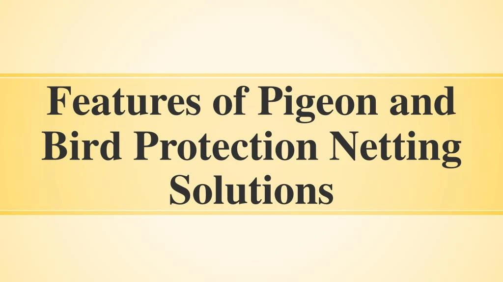 features of pigeon and bird protection netting solutions