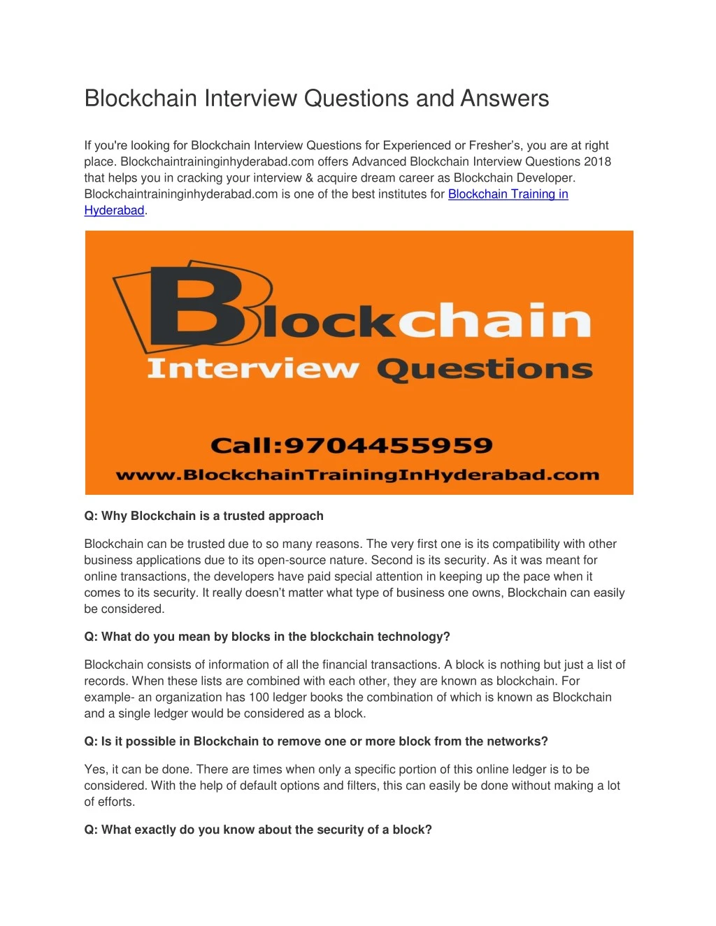 blockchain interview questions and answers