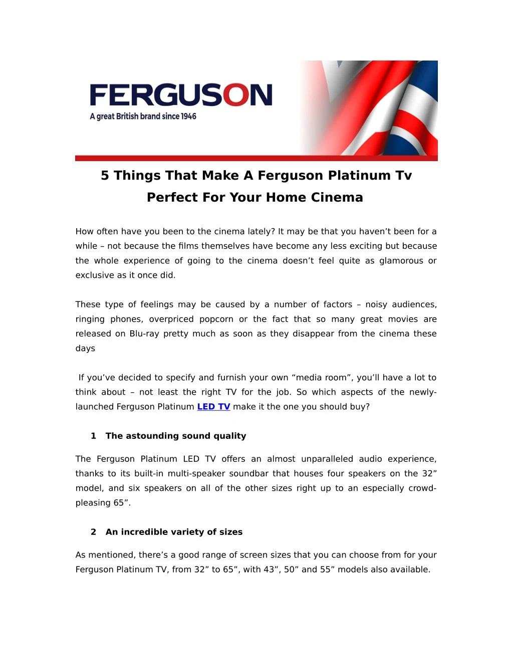 5 things that make a ferguson platinum tv