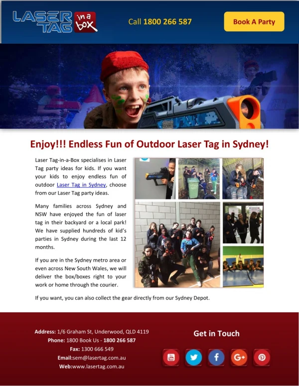 Enjoy!!! Endless Fun of Outdoor Laser Tag in Sydney!
