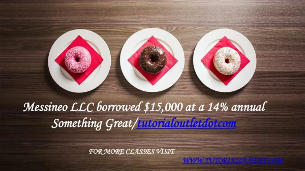 Messineo LLC borrowed $15,000 at a 14% annual Something Great /tutorialoutletdotcom