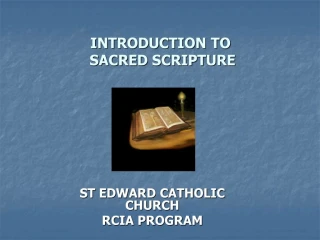 INTRODUCTION TO SACRED SCRIPTURE - slide 1