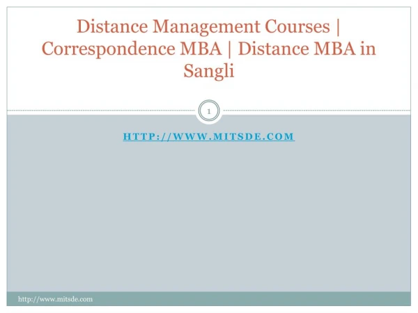 Distance Management Courses | Correspondence MBA | Distance MBA in Sangli