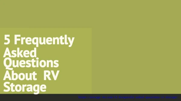 5 frequently asked questions about rv storage
