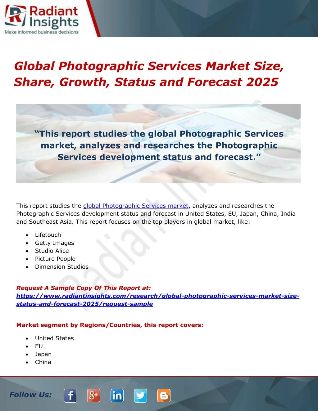global photographic services market size share