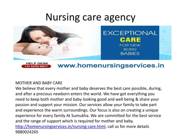 Home Nursing Services provider & Elderly health care| Sumukha Bangalore