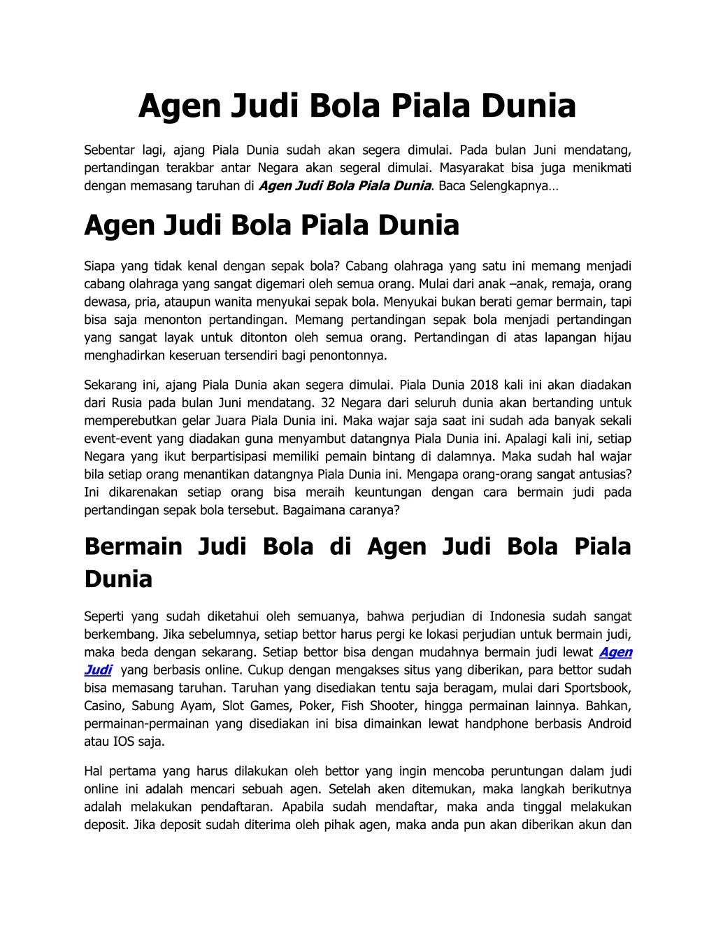 agen judi bola piala dunia