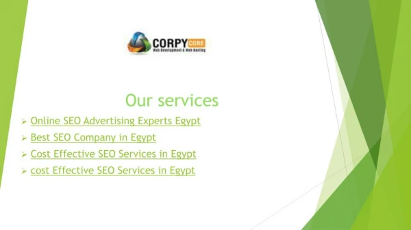 Cost Effective SEO Services in Egypt - corpycore.info