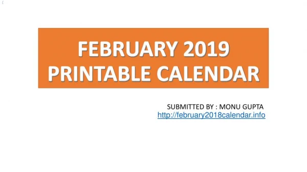 calendar feb. 2019
